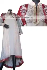 Red Peach Party Wear Gown