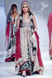 Front Open Long Barat Shirt Banarsi Lehnga and Heavy Dupatta
