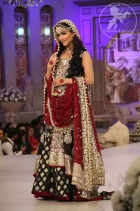 Front Open Long Barat Shirt Banarsi Lehnga and Heavy Dupatta