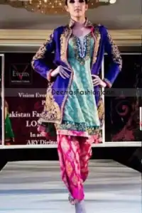 Gown StylePurple & Sea Green