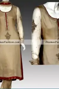 Light Brown Maroon Aline Shirt Churidar