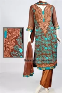 Rust Full Embroidered Shirt