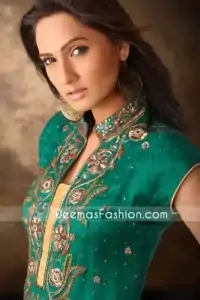 Pakistani Party clothes-Sea Green & Golden Yellow