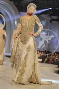 White Heavy Embroidered Neckline Back Trail Maxi